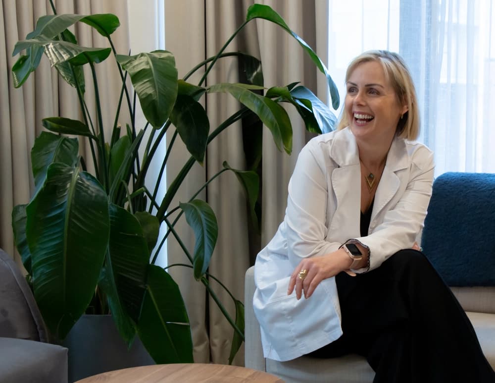 Complete Health Clinic therapist in the lounge at The Lowry Hotel, Manchester